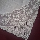 Antique Lace  Handmade Victorian French Wedding Handkerchief White 10 5x10 5