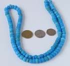 Antique Venetian Padre  Sky Blue -african Trade Glass Bead   30  Long  125 Bead 