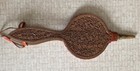 Vintage Hand Carved Wooden Walnut Fireplace Bellows  original Owner 