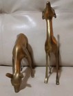 Vintage Brass Pair Of Deer  Buck 10  Doe 7  Korea