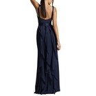 Vera Wang Midnight Navy Blue V-neck Flange Gown Dress Bridesmaid Size 16 New Max