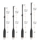Flat Blade Aluminum Oars With Oar Locks  Detachable