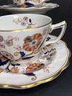 2 Sets Antique Booths Fresian Imari Pattern Cups And Saucers Cobalt Rust Gold
