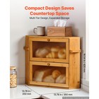 Uimoso Corner Bread Box For Kitchen Counter Bamboo Wood Storage Natural