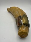 Vintage Mid-century Ceramic Banana Sculpture W  Copper Leaves Mcm Pottery Decor