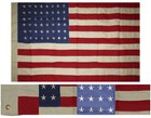 48 Star Vintage Tea Stained American Flag 3x5 Sewn Cotton Heavy Duty   indoor 