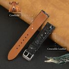 Genuine Crocodile Leather Hornback Wrist Watch Strap Band Men Handmade Gift
