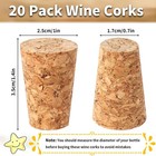 20 Pack Soft Wood Tapered Corks  Leakproof Plugs For Wine  Beer   Liquor Bottles