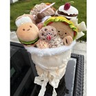 Kawaii Plush Toy Bouquet Soft Stuffed Bouquet Cushion Funny Food fruits Gifts