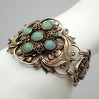 Qing Dynasty Silver Filigree Bracelet Jadeite Jade China 19th Century