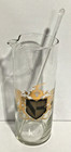 Vintage Martini Cocktail Glass Pitcher And Stirrer Federal Camelot Coat Of Arms