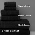 Mainstays Soft Touch Cotton 6-piece Bath Towel Set  Black