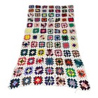 Roseanne Granny Square Couch Chair Afghan Throw Handmade Crocheted Blanket 29x52