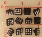 10 Vintage Small Black Glass Square Shank Rhinestone Button Czech 3 8  10mm  461