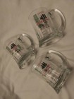 Vintage Heilemans Special Export Heavy Clear Glass Beer Mugs 10 Oz set Of 3
