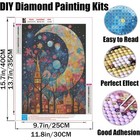 Moonlit Bloom Town Diamond Art Kit 12 X 16 Inch 5d Craft