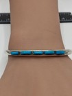 Vintage Native American Sterling Silver Turquoise Cuff Bracelet 5 2mm 14g