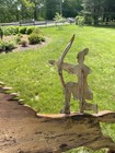 Folk Art Indian On Horseback Weathervane     Wood   Copper Replica