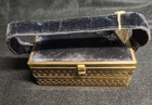 Nice Rare Vintage 1950 s Gold Tone Woven Metal   Velvet Handbag Purse Nice Retro