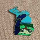 Vintage Mafco Michigan State Shape Great Lake Travel Souvenir Lapel Pin