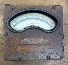 Vintage General Electric Ammeter In Antique Wooden Box Case Industrial Steampunk