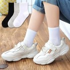 5 Pairs  Pure Colour Soft Breathable Cotton Kids School Socks Girls Boys Casual
