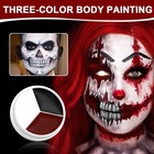 Red Black White Face Paint Clown Makeup  De lanci Halloween Face Painting Makeup