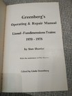 Greenberg s Operating   Repair Manual - Lionel Fundimentions Trains 1970-1978