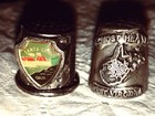 Vtg Pewter Thimbles Souvenir Santa Cruz California   West Virginia Travel