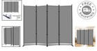 Portable 4 Panel Room Divider  Freestanding Privacy Screen  Grey  Durable Design