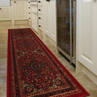 Indoor Runner Rug Non-slip Rubberback Medallion Oriental Design Dark Red 2x7