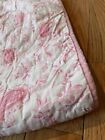 Pottery Barn Kids Crib toddler Quilt Reversible Paisley floral Pink White
