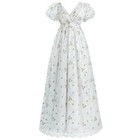 Women Regency Dress Victorian Dresses Vintage Ball Gown Lace Large Green Floral
