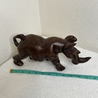 Vintage Hand Carved Wooden Rhino Rhinoceros Figurine Sculpture 