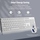 White Full-size Wireless Keyboard Mouse Combo Quiet Ergonomic Computer
