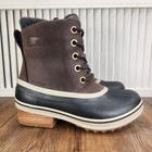 Sorel Slimpack Iii Lace Womens Size 7 Blackened Brown Waterproof Leather Boots