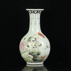 A Pair Chinese Pastel Porcelain Handpainted Exquisite Crane Pattern Vase 6086