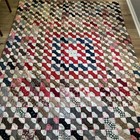 Vintage Antique Handmade Patchwork Quilt Hand Tied 78   x 61    Beautiful