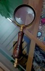 Brass Magnifying Glass Vintage Magnifier W  Beautiful Handle Decorative Gift