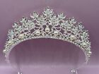 Crown Silver Princess Tiara crown Beautiful With Rhinestones   Pearls Nib