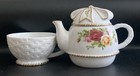 Royal Albert Old Country Roses Individual One Cup Teapot Teacup Set Basketweave