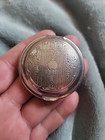 1924 Vintage Etched Silver Tone Makeup Compact  With Mirror Pat   7-1-24 2  
