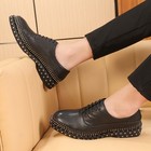British Men s Real Leather Rivets Lace Up Oxfords Casual Dress Derby Shoes Party