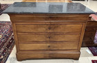 Antique French Louis Philippe Period Marble-top Burled Walnut Commode Chest