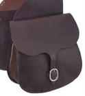Western Saddle Bags - Dark Oil Leather - 12  X 12  X 4 5  Pockets