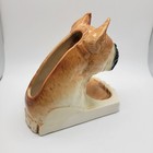 Vtg Ceramic Boxer Dresser Valet Trinket Dish Vase Planter Dog Figurine 50s 60s 