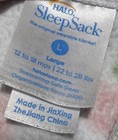 Halo Sleep Sack Large 12-18m Fleece Floral White Pink