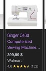 Singer C430 Computerized Sewing Machine 810 Stitches 5 Fonts Lcd Cutter