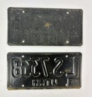 Vtg Set Utah Black Raised Letters License Plate Original Last Sticker    72 Ls7338