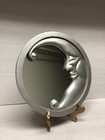 Vtg Silver Crescent Moon Face Mirror Wall Hanging Celestial 90s Decor 10 